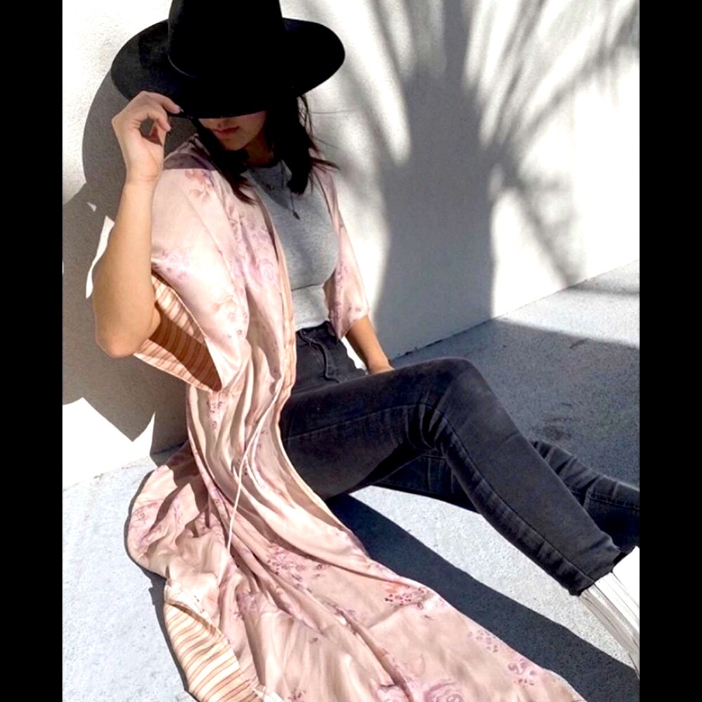 🆕 Saltwater-Luxe Ryker Floral Petals & Stripes Reversible Kimono Duster